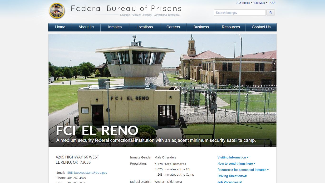 FCI El Reno - Federal Bureau of Prisons